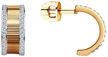Пусеты Diamant 51-122-01580-1 вес 3.36 г золото, без вставок купить,309276
