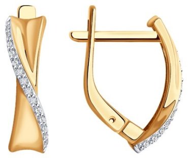 Серьги Diamant 51-220-01892-1 вес 2.57 г золото, бриллиант купить,384857