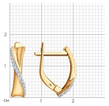 Серьги Diamant 51-220-01892-1 вес 2.57 г золото, бриллиант купить,384857