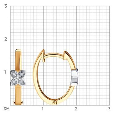 Серьги Diamant 51-220-01920-1 вес 2.773 г золото, бриллиант купить,239207