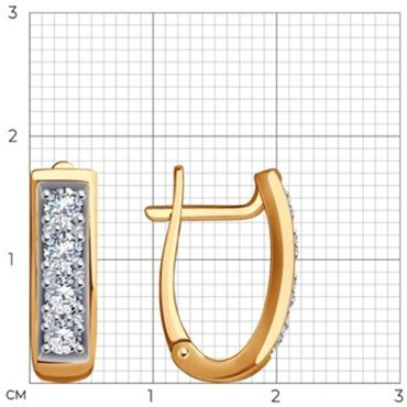 Серьги Diamant 51-120-01854-1 вес 3.86 г золото, фианит купить,384533