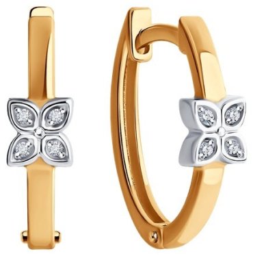 Серьги Diamant 51-220-01920-1 вес 2.773 г золото, бриллиант купить,239207