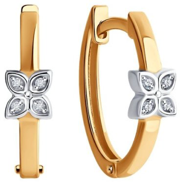 Серьги Diamant 51-220-01920-1 вес 2.773 г золото, бриллиант купить,239207