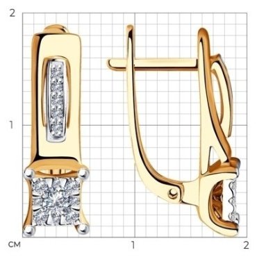 Серьги SOKOLOV 1021394 вес 3.4 г золото, бриллиант купить,822848