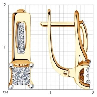 Серьги SOKOLOV 1021394 вес 3.4 г золото, бриллиант купить,822848