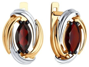 Серьги Diamant 51-320-02475-2 вес 4.29 г золото, гранат купить,340735