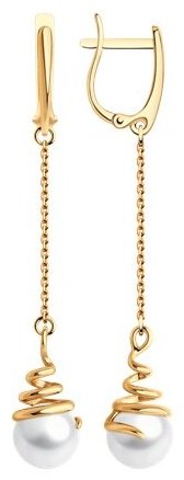 Серьги Diamant 51-321-01940-1 вес 3.4 г золото, жемчуг купить,331877