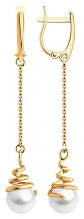 Серьги Diamant 51-321-01940-1 вес 3.4 г золото, жемчуг купить,331877