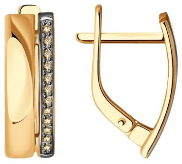 Серьги Diamant 51-220-01874-2 вес 2.4 г золото, бриллиант купить,394650