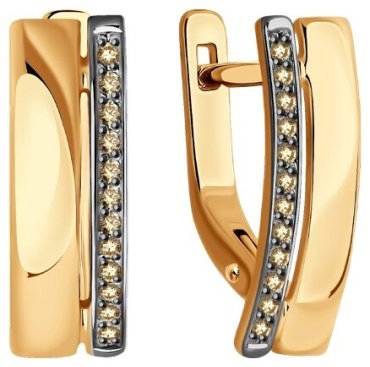 Серьги Diamant 51-220-01874-2 вес 2.4 г золото, бриллиант купить,394650