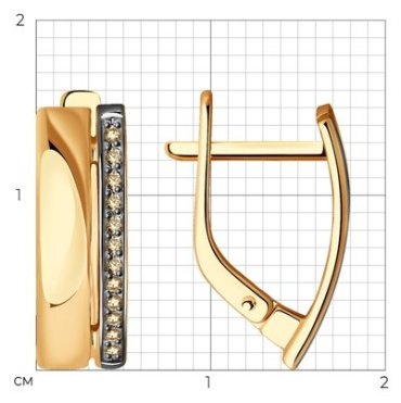 Серьги Diamant 51-220-01874-2 вес 2.4 г золото, бриллиант купить,394650