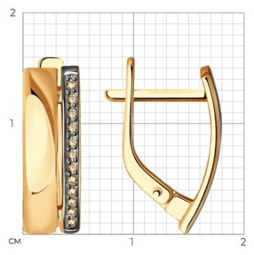 Серьги Diamant 51-220-01874-2 вес 2.4 г золото, бриллиант купить,394650