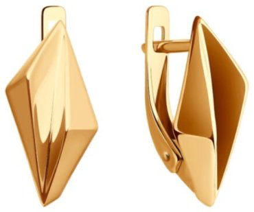 Серьги Diamant 51-120-02229-1 вес 2.96 г золото, без вставок купить,305437