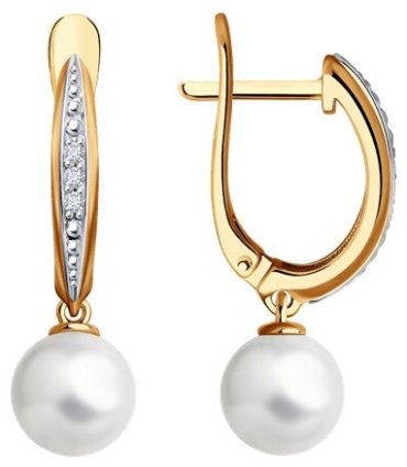 Серьги Diamant 51-221-01824-1 вес 3.317 г золото, бриллиант купить,350385