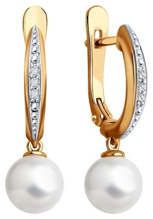 Серьги Diamant 51-221-01824-1 вес 3.317 г золото, бриллиант купить,350385