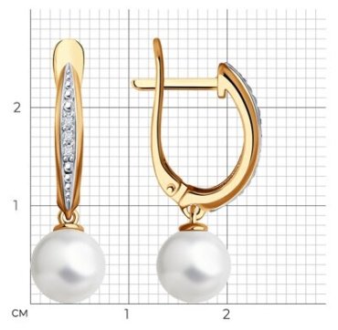 Серьги Diamant 51-221-01824-1 вес 3.317 г золото, бриллиант купить,350385