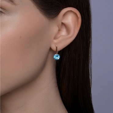 Серьги SOKOLOV 728851 вес 3.165 г золото, топаз купить,331399