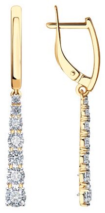 Серьги SOKOLOV 027490_s вес 3.31 г золото, фианит купить,269994
