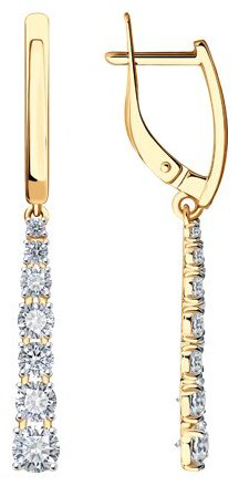 Серьги SOKOLOV 027490_s вес 3.31 г золото, фианит купить,269994