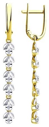 Серьги Diamant 53-221-00582-1 вес 4.16 г золото, бриллиант купить,586784