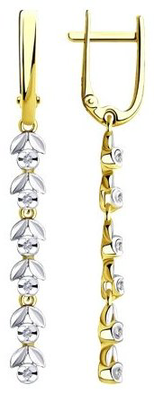 Серьги Diamant 53-221-00582-1 вес 4.16 г золото, бриллиант купить,586784