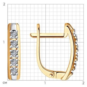 Серьги Diamant 51-220-01261-1 вес 2.52 г золото, бриллиант купить,377864