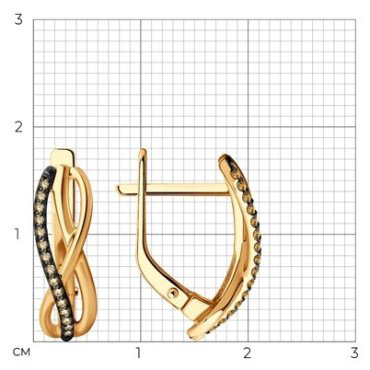 Серьги Diamant 51-220-01896-2 вес 2.65 г золото, бриллиант купить,429007