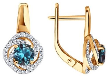 Серьги Diamant 51-220-02338-1 вес 3.5 г золото, александрит купить,654534