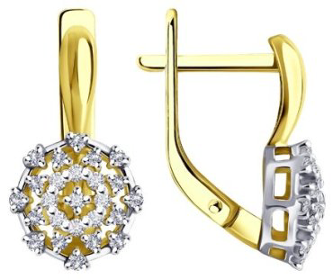Серьги Diamant 53-220-02083-1 вес 2.74 г золото, бриллиант купить,535006