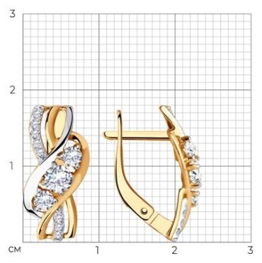Серьги SOKOLOV 028833 вес 3.24 г золото, фианит купить,350103