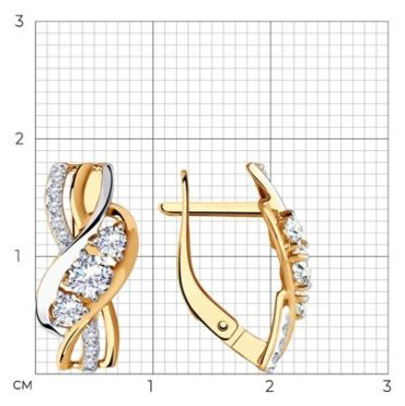 Серьги SOKOLOV 028833 вес 3.24 г золото, фианит купить,350103