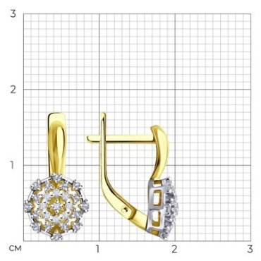 Серьги Diamant 53-220-02083-1 вес 2.74 г золото, бриллиант купить,535006
