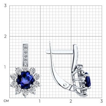 Серьги SOKOLOV 72-00345-3 вес 3.44 г золото, сапфир купить,462106