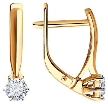 Серьги Diamant 51-220-01969-1 вес 2.32 г золото, бриллиант купить,1131713