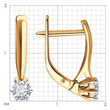 Серьги Diamant 51-220-01969-1 вес 2.32 г золото, бриллиант купить,1131713