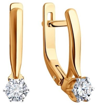 Серьги Diamant 51-220-01969-1 вес 2.32 г золото, бриллиант купить,1131713