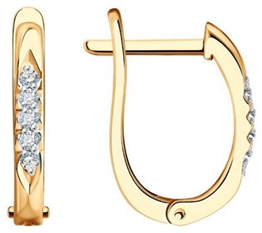 Серьги Diamant 51-220-02079-1 вес 1.92 г золото, бриллиант купить,486434