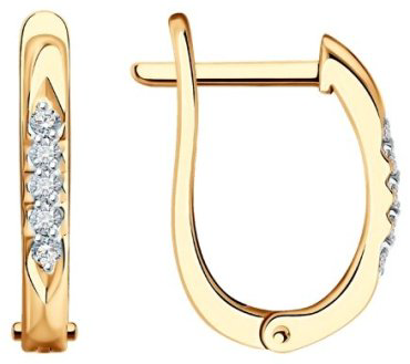 Серьги Diamant 51-220-02079-1 вес 1.92 г золото, бриллиант купить,486434