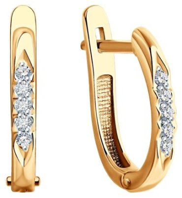 Серьги Diamant 51-220-02079-1 вес 1.92 г золото, бриллиант купить,486434