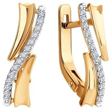 Серьги Diamant 51-220-01894-1 вес 2.185 г золото, бриллиант купить,520320