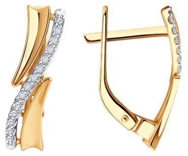 Серьги Diamant 51-220-01894-1 вес 2.185 г золото, бриллиант купить,520320