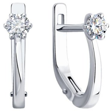 Серьги Diamant 52-220-01780-1 вес 1.84 г золото, бриллиант купить,764153