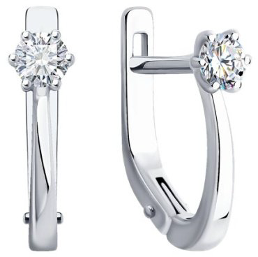 Серьги Diamant 52-220-01780-1 вес 1.84 г золото, бриллиант купить,764153