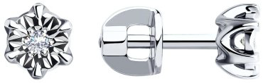 Серьги SOKOLOV 1021119 вес 1.64 г золото, бриллиант купить,289435