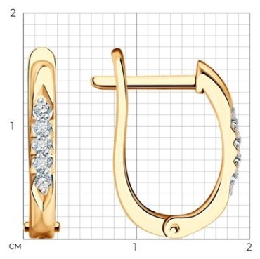 Серьги Diamant 51-220-02079-1 вес 1.92 г золото, бриллиант купить,486434