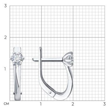 Серьги Diamant 52-220-01780-1 вес 1.84 г золото, бриллиант купить,764153