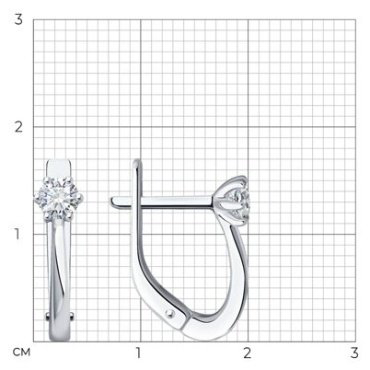 Серьги Diamant 52-220-01780-1 вес 1.84 г золото, бриллиант купить,764153