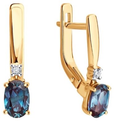 Серьги Diamant 51-220-02339-1 вес 2.41 г золото, александрит купить,562516
