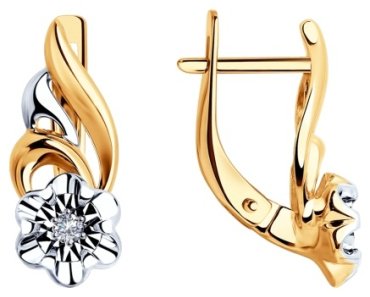 Серьги Diamant 51-220-00021-1 вес 3.14 г золото, бриллиант купить,478457