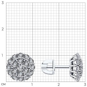 Пусеты SOKOLOV 1022289-3 вес 3.05 г золото, бриллиант купить,664326